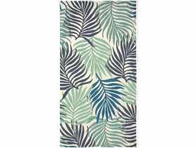Dywan zumba 60x90 cm liście granatowo-turkusowy INDAVO