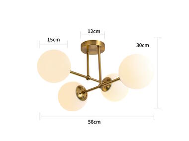 Zdjęcie: Lampa wisząca Roma 4 złota LIGHT PRESTIGE