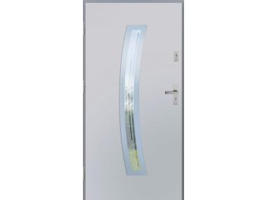 Zdjęcie: Drzwi zewnętrzne stalowo-drewniane Disting Figaro 02 Biały 90 cm lewe KR CENTER