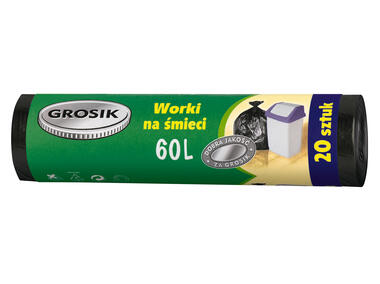 Zdjęcie: Worki na śmieci 60 L - 20 szt. GROSIK