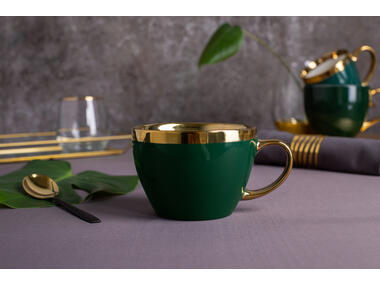 Zdjęcie: Filiżanka Aurora Gold 300 ml ciemna zieleń ALTOMDESIGN