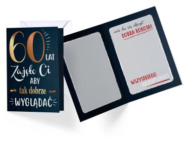 Zdjęcie: Karnet PR-109 Urodziny 60 cyfry KUKARTKA