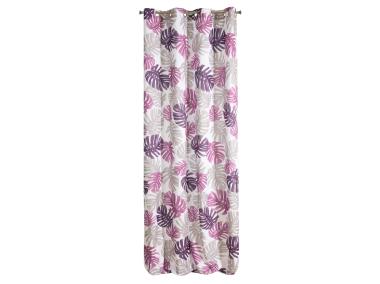 Zdjęcie: Zasłona Maura 140x250 cm biało-fioletowa na przlotkach EUROFIRANY