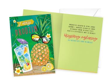 Zdjęcie: Karnet DK-1150 Urodziny - ananas KUKARTKA