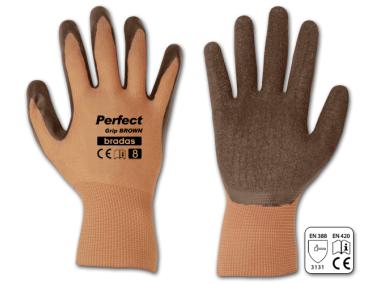 Rękawice ochronne Perfect Grip Brown lateks, rozmiar 9 BRADAS