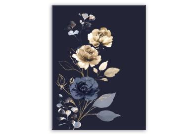 Zdjęcie: Obraz Glasspik Flowers 50x70 cm Gl301 Navy STYLER