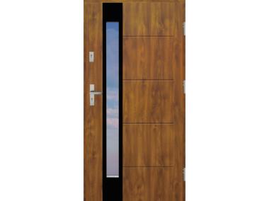 Drzwi zewnętrzne stalowo-drewniane Disting Liberto 13B Dąb złoty 90 cm prawe KR CENTER