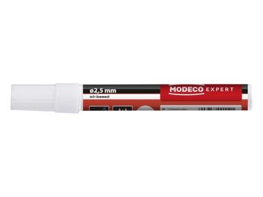 Zdjęcie: Marker budowlany olejowy biały; końcówka gr. 25 mm; 10 ml MODECO EXPERT
