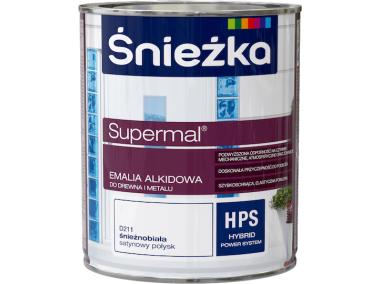 Zdjęcie: Emalia Supermal Em alkidowa biały  0,75L ŚNIEŻKA