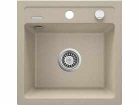 Zlewozmywak Zorba piaskowy granit 1K B/O 440x440x184, 3,5", space saver DEANTE