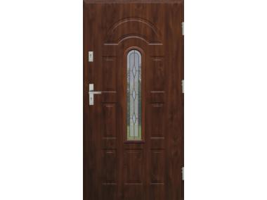 Drzwi zewnętrzne stalowo-drewniane Disting Fedora 03 Orzech 90 cm prawe KR CENTER