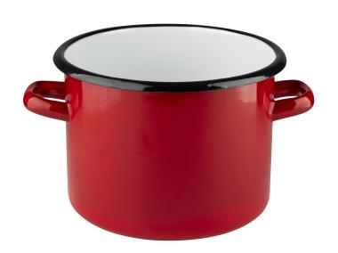 Zdjęcie: Garnek emaliowany gładki 20 cm - 4,5 L czerwony EMALIA PLESZEW