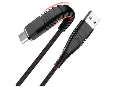 Zdjęcie: Kabel USB - lightning wzmacniany czarny 1 m LB0154 LIBOX