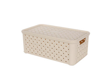 Zdjęcie: Koszyk średni Arianna 29x16,6x11,2 cm z pokrywą kremowyowy ALTOMDESIGN