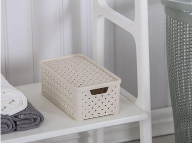 Zdjęcie: Koszyk średni Arianna 29x16,6x11,2 cm z pokrywą kremowyowy ALTOMDESIGN
