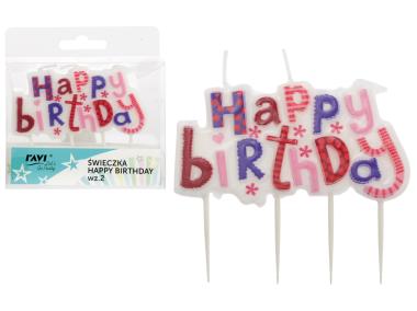Zdjęcie: Świeczka Happy Birthday wzór 2 DECOR