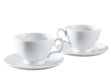 Zdjęcie: Komplet 2 filiżanek śniadaniowych Mariapaula biała 350 ml, Spodek 17 cm ALTOMDESIGN