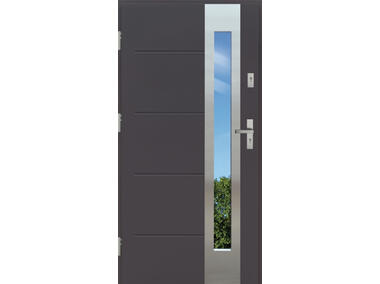 Drzwi zewnętrzne stalowo-drewniane Disting Nicolo 05B Antracyt 90 cm lewe KR CENTER