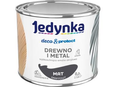 Zdjęcie: Emalia akrylowa Deco&Protect drewno i metal mat grafitowy 0,2 L JEDYNKA