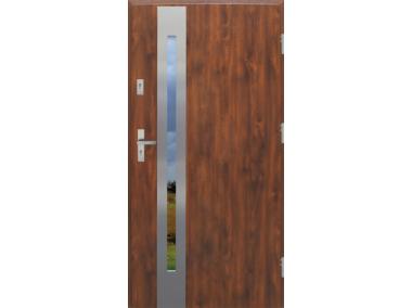 Zdjęcie: Drzwi zewnętrzne stalowo-drewniane Disting Otello 12B Dąb złoty 90 cm prawe zamek listwowy KR CENTER