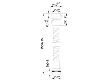 Zdjęcie: Wąż natryskowy, 150 cm, chrom INVENA