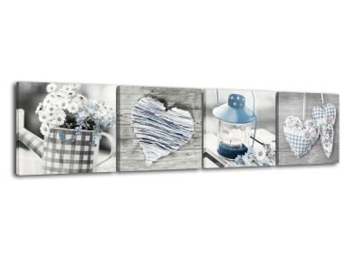 Zdjęcie: Obraz Multicanvas Shabby 4x32x32 cm St198Blue STYLER