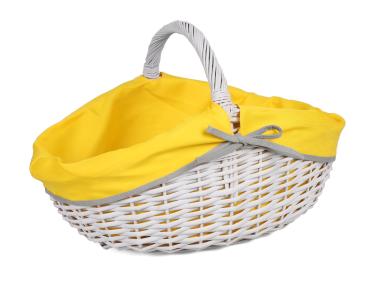Zdjęcie: Koszyk piknikowy z żółtym materiałem 48x34x13/21/32 cm szary TIN TOURS