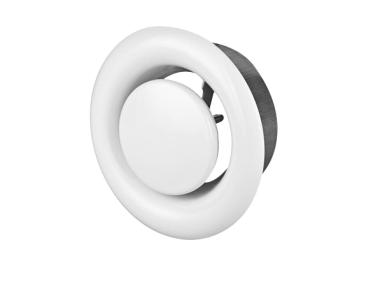 Zdjęcie: Anemostat metalowy wywiewny 80 mm biały AWENTA