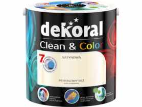 Farba satynowa Clean&Color 2,5 L perkalowy beż DEKORAL