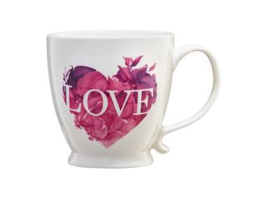 Zdjęcie: Kubek na stopce Love Letters różowe serce 400 ml AMBITION