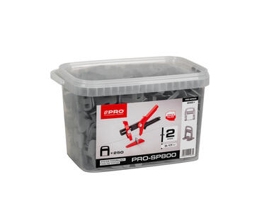 Zdjęcie: System poziomujący PRO-SP800 2 mm, 250 szt. klipsów wiadro 5 L PRO