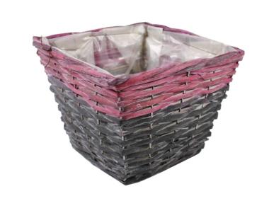 Zdjęcie: Osłonka na doniczkę z folią 19,5x19,5x15 cm kwadratowa TIN TOURS