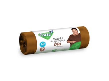 Zdjęcie: Worki na śmieci LDPE zawiązywane do segregacji BIO 60 L - 10 szt. FORTE+