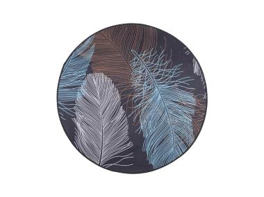 Zdjęcie: Dywan Print 3D 80 cm koło pióra MULTI-DECOR
