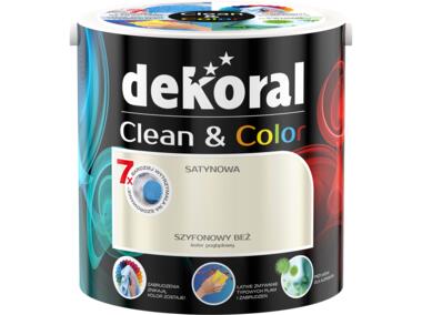Farba satynowa Clean&Color 2,5 L szyfonowy beż DEKORAL