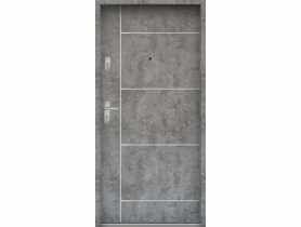 Drzwi wejściowe do mieszkań Bastion A-65 Beton srebrny 80 cm (NW) prawe ODR KR CENTER