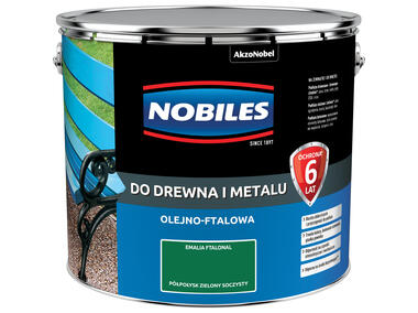 Zdjęcie: Farba ftalowa do drewna i metalu Ftalonal 10 L zielony soczysty NOBILES