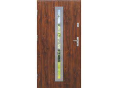 Drzwi zewnętrzne stalowo-drewniane Disting Otello 04 Dąb złoty 90 cm lewe zamek listwowy KR CENTER