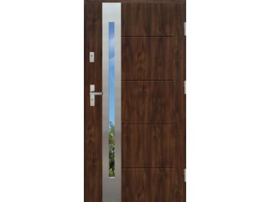 Zdjęcie: Drzwi zewnętrzne stalowo-drewniane Disting Nicolo 08B Orzech 90 cm prawe KR CENTER
