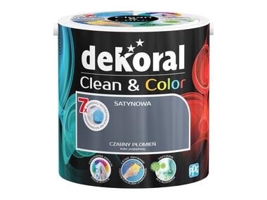 Farba satynowa Clean&Color 2,5 L czarny płomień DEKORAL