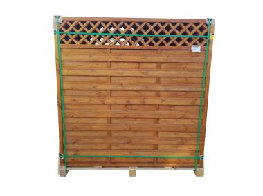 Zdjęcie: Płot ażurowy Trento 2 R34x44 prosty 180x180 cm złoty dąb SOBEX