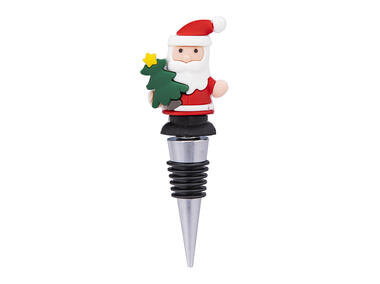 Zdjęcie: Stopper do wina mikołaj z choinką 11,5x4x1,8 cm ALTOMDESIGN