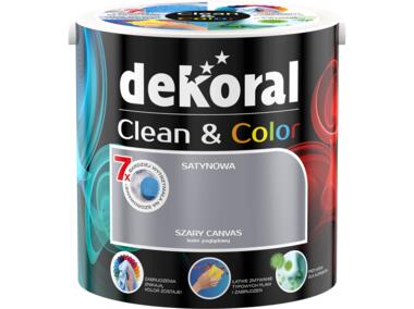Zdjęcie: Farba satynowa Clean&Color 2,5 L szary canvas DEKORAL