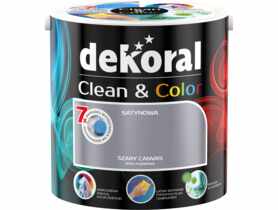 Farba satynowa Clean&Color 2,5 L szary canvas DEKORAL