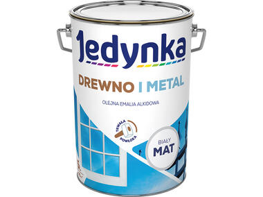 Zdjęcie: Emalia olejno-alkidowa drewno i metal biały 5 L mat JEDYNKA