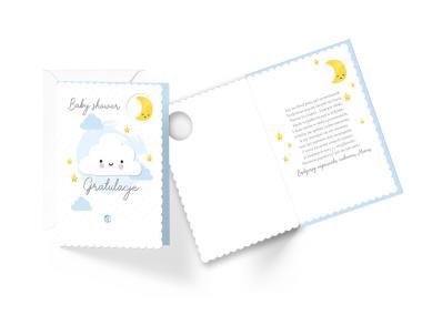 Zdjęcie: Karnet DK-835 Baby shower - niebieski KUKARTKA