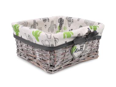 Zdjęcie: Szuflada kwadratowa z materiałem w katusy 22x22x11 cm brązowa TIN TOURS