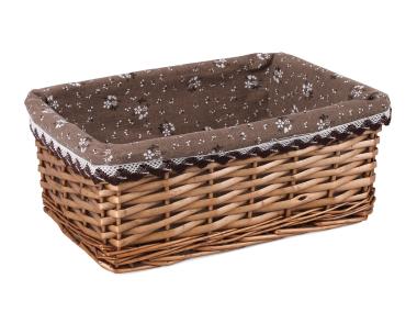 Zdjęcie: Szuflada wiklinowa z materiałem 30x20x13 cm brązowa TIN TOURS