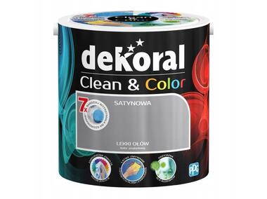 Farba satynowa Clean&Color 2,5 L lekki ołów DEKORAL