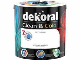 Farba satynowa Clean&Color 2,5 L koronkowa biel DEKORAL